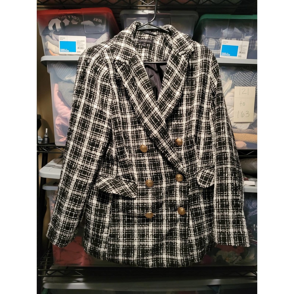 Lane Bryant Women Black and White Blazer Sz14